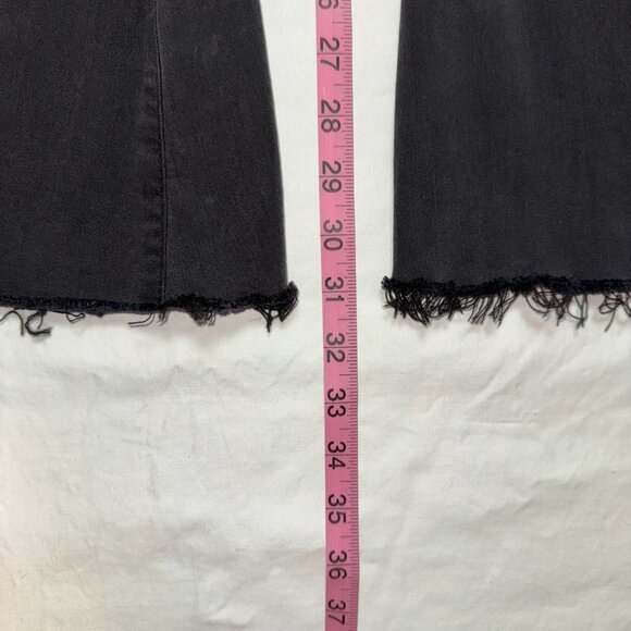 Free People "Just Float On" Flare Jeans – Washed Black, Frayed Hems – Size 28 - Picture 9 of 16